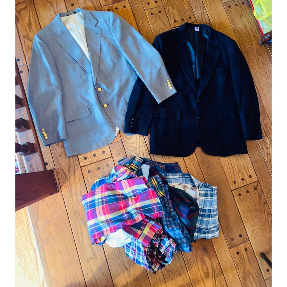Men's 44R Blazers & 9 L/XL Dress Shirts Lot - Picture 1 of 16